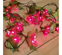 Premier 2.8m Holly Garland with Red Berries and 40 Red Leds