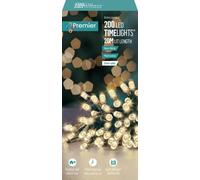 Premier 200 LED Battery Multi-Action Christmas Tree Lights Timer - WARM WHITE