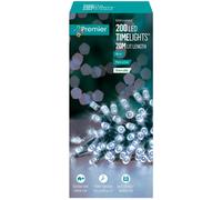 Premier 200 LED Battery Operated White Christmas Lights - 20 Meter