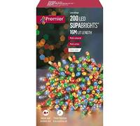 Premier 200 LED Multi Action supabrights Multi Coloured with Clear Cable