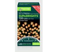 Premier 200 LED Multi Action Supabrights With Timer Vintage Gold/Green Cable