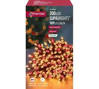 Premier 200 Vintage Gold and Red Supabrights Multi Action LED String Lights with Timer