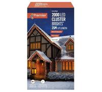 2000 LED 25m Premier Christmas Outdoor Cluster Timer Lights Red & Vintage Gold