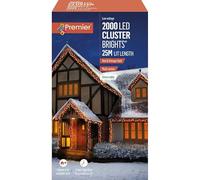 2000 LED 25m Premier Christmas Outdoor Cluster Timer Lights Red & Vintage Gold