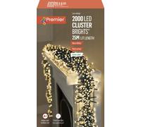 2000 Warm White Cluster Led String Lights Green Cable