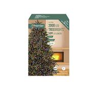 Premier 2000 LED Treebrights, 50m Lit Length, Rainbow Multi-Action Lights with Timer Function, Low Voltage, Green Cable, Indoor and Outdoor Use