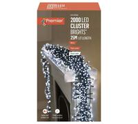 Premier Decorations - 2000 Multi Action Cluster LED Lights with Timer - White