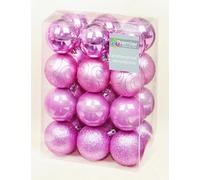 PREMIER Shatterproof Baubles 60 mm Pink Pack of 24