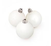 Pack of 24 60mm White Shatterproof Baubles