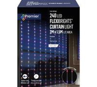 Premier 240 LED 2m x1.5m Flexibright Curtain Christmas Lights in Rainbow