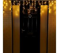Premier 25m 1000 Vintage Gold LED Frosted Icicle Indoor Outdoor Christmas Lights with Timer