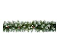Premier 270cm (9ft) Christmas Garland Decoration Snow Tips White Berries & Cones