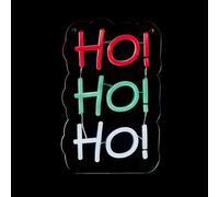 Premier 29cm Ho Ho Ho Freestanding and Hanging LED Neon Effect Sign - Compact Christmas Decoration