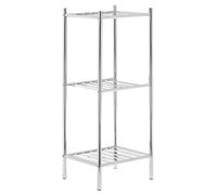 Premier Housewares 3 Tier Shelving Unit Garage Storage Metal Shed Shelving Chrome Finish Bathroom Organiser Storage Shelving Unit Garage Shelves