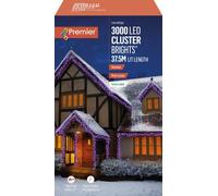 Premier 3000 LED Cluster Indoor Outdoor Christmas Tree Lights with Timer RAINBOW