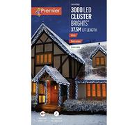 3000 LED 37.2m Premier Christmas Outdoor Cluster Timer Lights in Cool White
