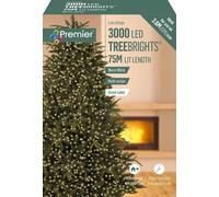 Treebrights 3000 Warm White Led String Lights With Green Cable