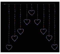 Premier - 303 LED Heart Shape Curtain Light, Rainbow, 1.2x1.2m