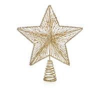 Premier 30cm Gold Glitter Star Christmas Tree Topper - Deluxe Christmas Tree Topper
