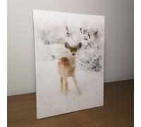 Premier 30cm x 40cm Battery Operated Fibre Optic LED Reindeer Canvas