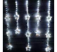 Premier 312 LED 1.3m x 1.2m Static Star LED Curtain Christmas Lights Decoration in White