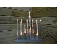 Premier 33cm Christmas Candle Bridge Staggered Candle Bulbs 20 Bulbs - Silver