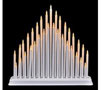Premier 34CM CHRISTMAS CANDLE BRIDGE 33 LED WHITE CANDLE ARCH CANDLELIER