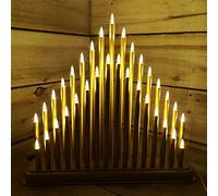 Premier 36cm Christmas Gold Candlebridge/Arch with 33 Warm White LEDs