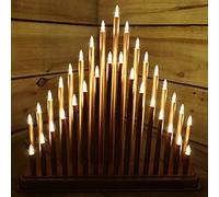 Premier 36cm Christmas Rose Gold Candlebridge with 33 Warm White LEDs