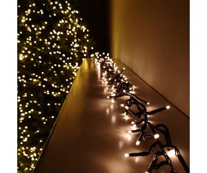 Premier 37.2m Multi Action 3000 Vintage Gold LED Cluster Christmas Lights with Timer