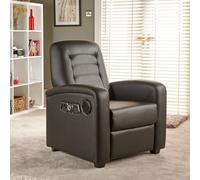 Premier 4.1 Recliner Arm Chair with Wireless tooth Audio and Footrest X Rocker Black One Size