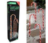 Premier 4 Piece Candy Cane Path Lights with LED's - Red and White