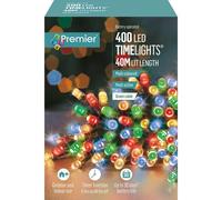 Premier 400 LED Battery Operated Multi-Action Christmas Tree Lights Timer MULTI