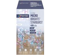 Premier 400 LED Starburst Christmas Silver Wire Lights with Timer - RAINBOW