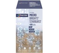 Premier 400 LED UltraBrights Starburst Christmas Silver Wire Lights Timer WHITE