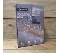 Premier 430 LED 2.7m Christmas Outdoor 8 Function Gold Wire Lights Cool White