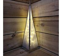 45cm Christmas Holographic Pyramid with Silver Frame-16 Warm White Led