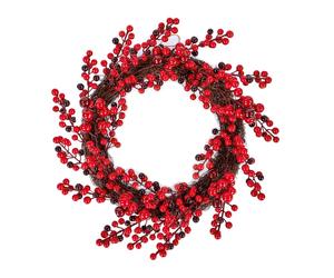 Premier - 45cm Red Berry Decorative Wreath
