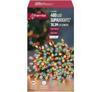 Premier 480 LED (38.3m) Supabright LED Christmas Lights with Timer Multi Coloured