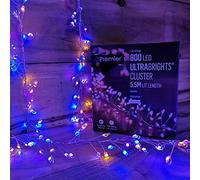 Premier 5.5M 800L Ultrabright Cluster Rainbow LED Lights