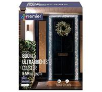 Premier Decorations 800 Multi-Action Cluster LED UltraBrights, White, Size 5.5m, Plastic | Charlies