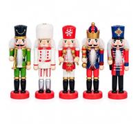 Premier 5 Nutcracker soldier ornaments, hanging Nutcracker christmas tree decorations, mini wooden nutcrackers, traditional xmas figures, 13cm.