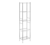 Premier 5 Tier Shelf Unit, With Basket, Chrome