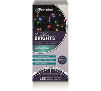 Premier Decorations 50 Multi-Action Pin Wire LED Battery Lights Multicoloured in Multicolor, Size 2.5m | Charlies