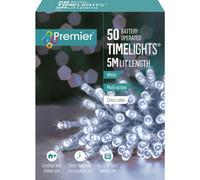 Premier - 50 Led Multi Action Battery Operated Timelights™ - White/clear Cable