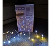 Premier 50 Micro Bright Multi Action Pin Wire LED Lights Warm White & White