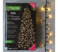 Premier 500 LED (12.5m) TreeBrights Christmas Tree Lights - TIMER in Vintage Gold