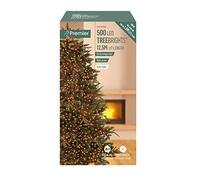 Premier 500 LED Christmas Tree Lights for A 5ft Tree Multi Action Cluster with Timer Red & Vintage Gold Colour
