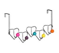 Premier 509730 Housewares 5 Hook Over Door Hanger - Multi-Coloured,Silver,H20 x W37 x D10cm