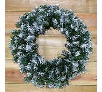 Premier 50cm Snow Tipped Green Christmas Wreath Decoration